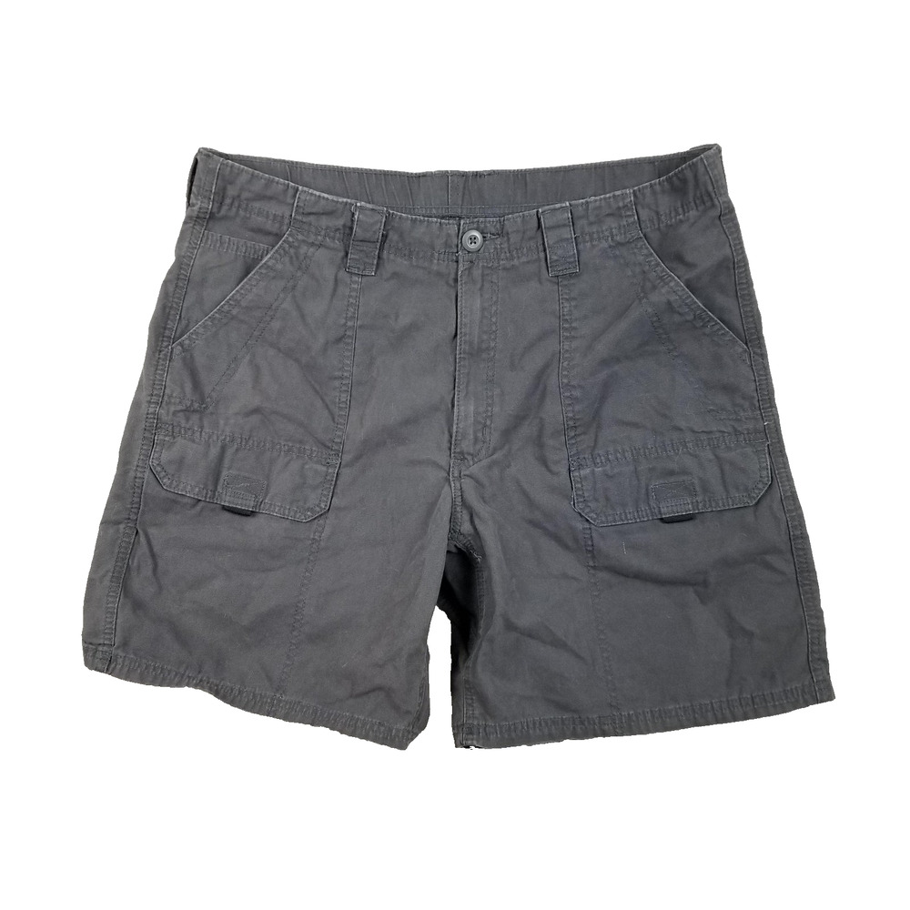 Wrangler Cargo Shorts Mens 36 Gray Utility Pockets Outdoor Casual Cotton